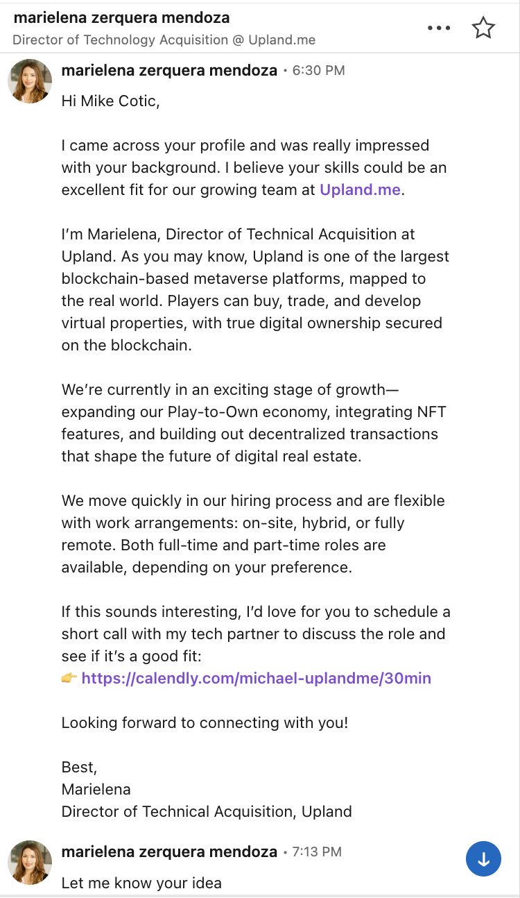 LinkedIn Chat Conversation