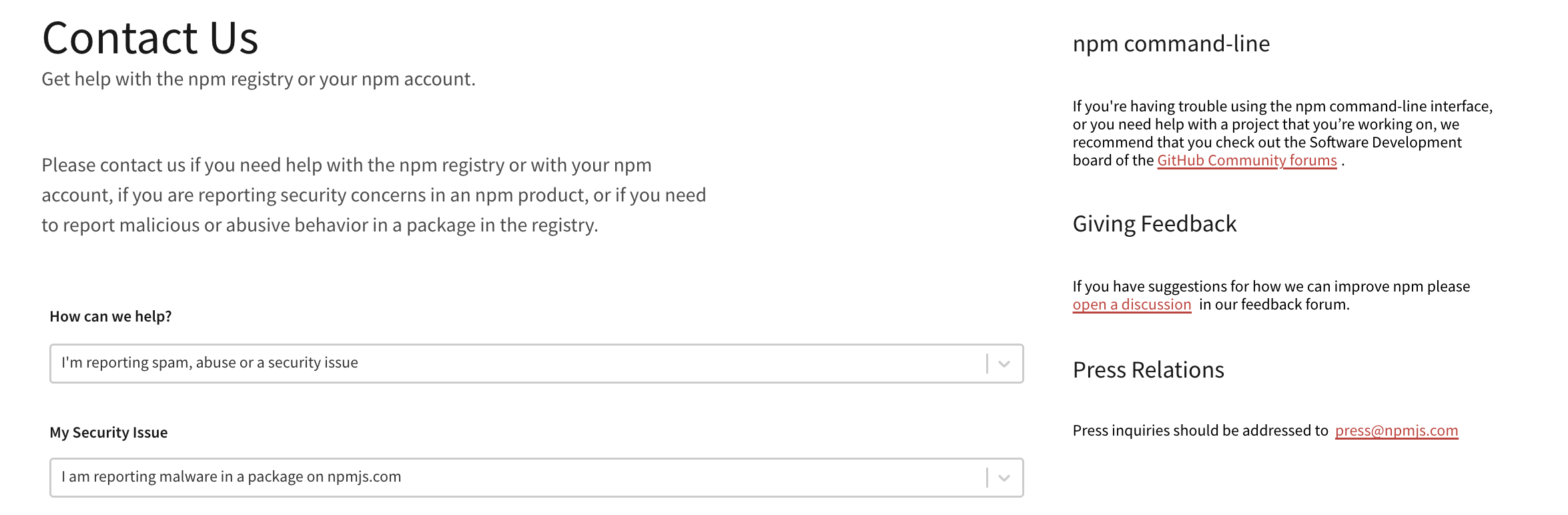 NPM Package Report Interface